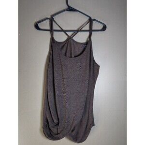 SHEIN Women's Brown Tank Top Crossback Straps Twisted Front Hem Casual Size XL